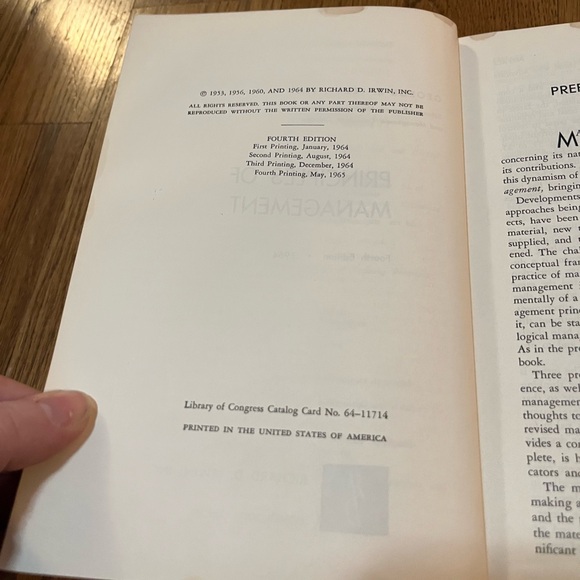 VINTAGE 1960's PRINCIPLES OF MANAGEMENT - TERRY - HARDCOVER BOOK - Picture 7 of 10